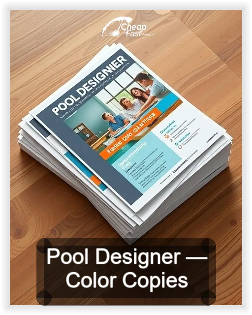 Pool Designer business card design sample