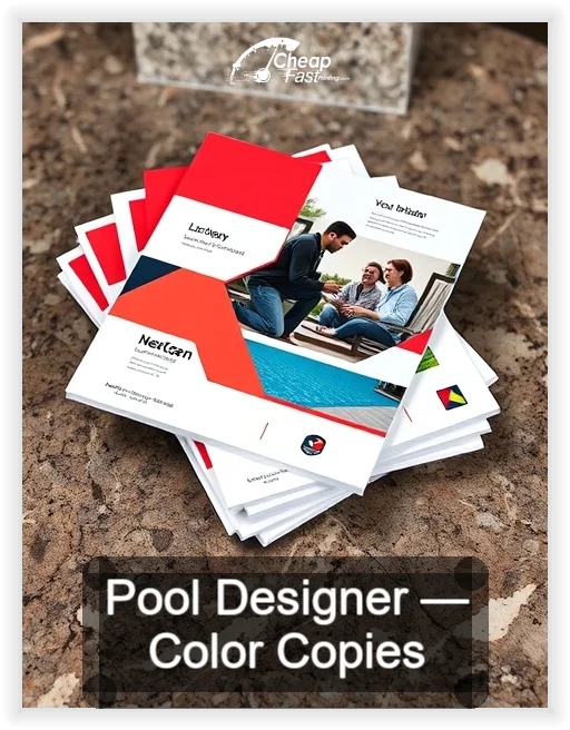 Pool Designer business card design sample