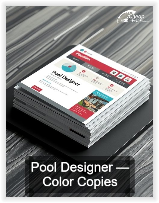 Pool Designer business card design sample