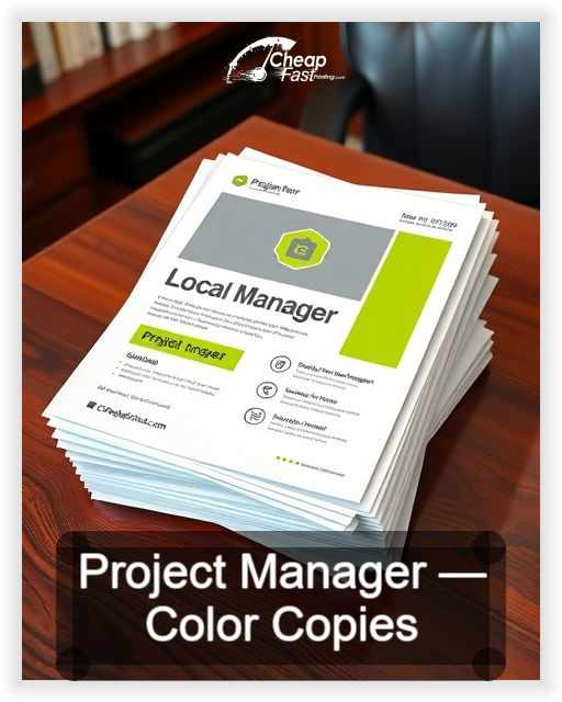 Project Manager business card design sample