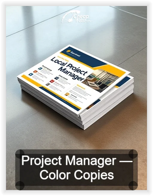 Project Manager business card design sample