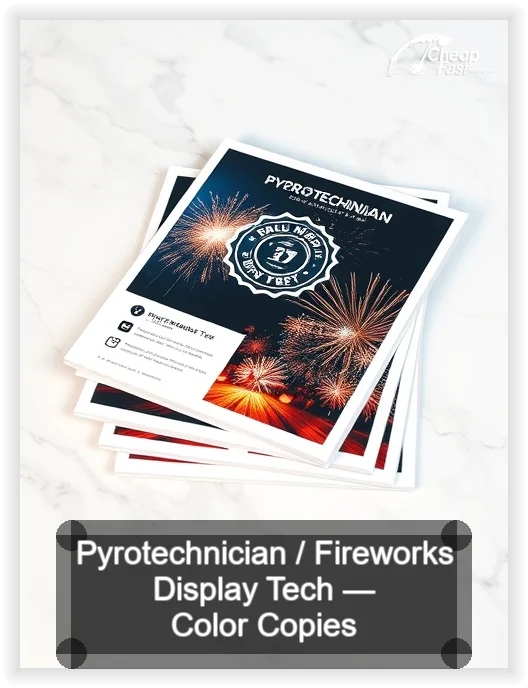 Pyrotechnician Fireworks Display Tech business card design sample