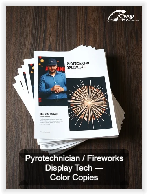 Pyrotechnician Fireworks Display Tech business card design sample