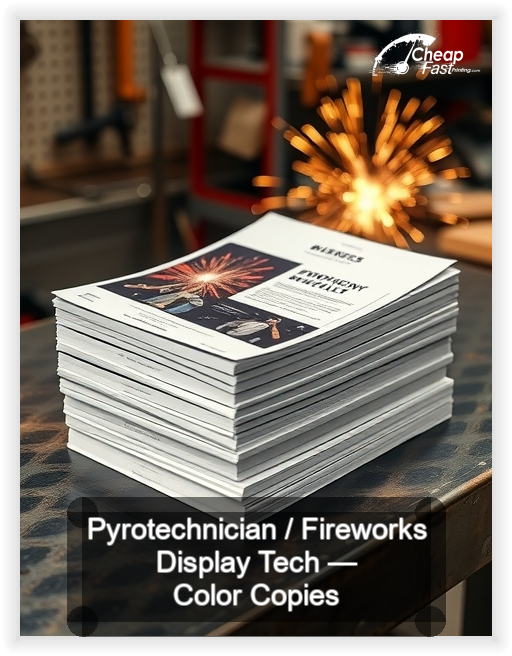 Pyrotechnician Fireworks Display Tech business card design sample