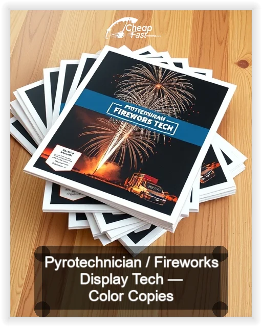 Pyrotechnician Fireworks Display Tech business card design sample