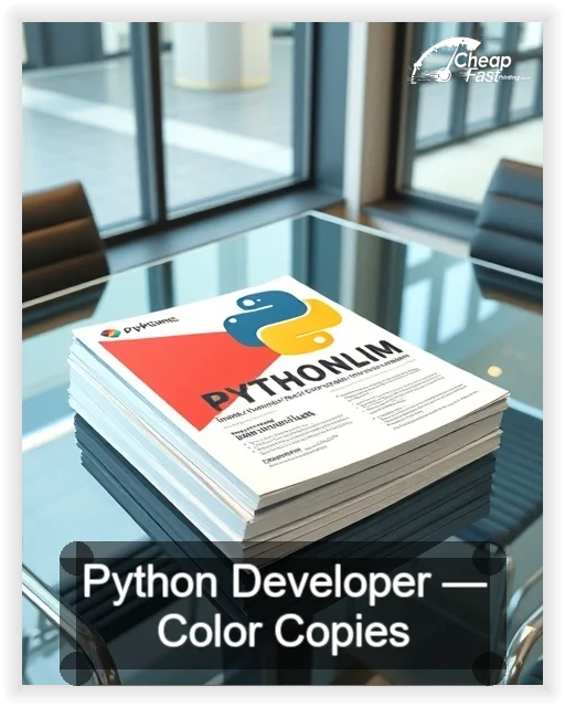 Python Developer business card design sample