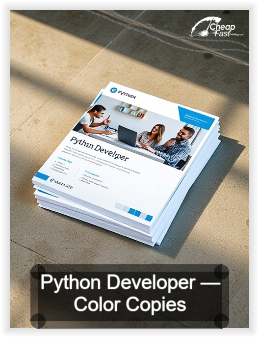 Python Developer business card design sample