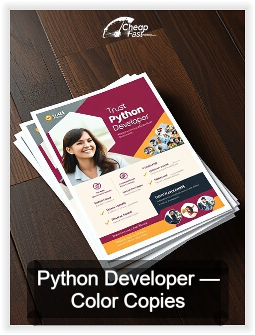 Python Developer business card design sample