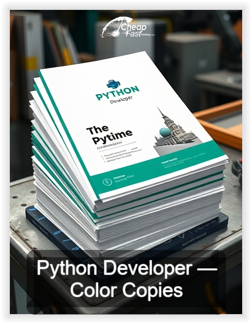 Python Developer business card design sample