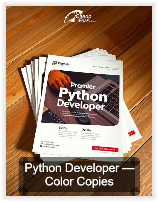 Python Developer business card design sample