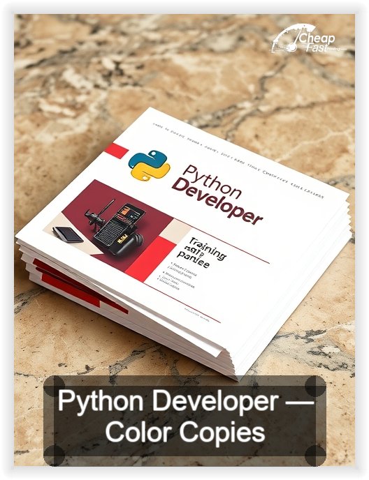 Python Developer business card design sample