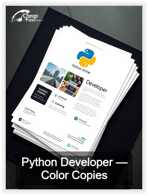 Python Developer business card design sample