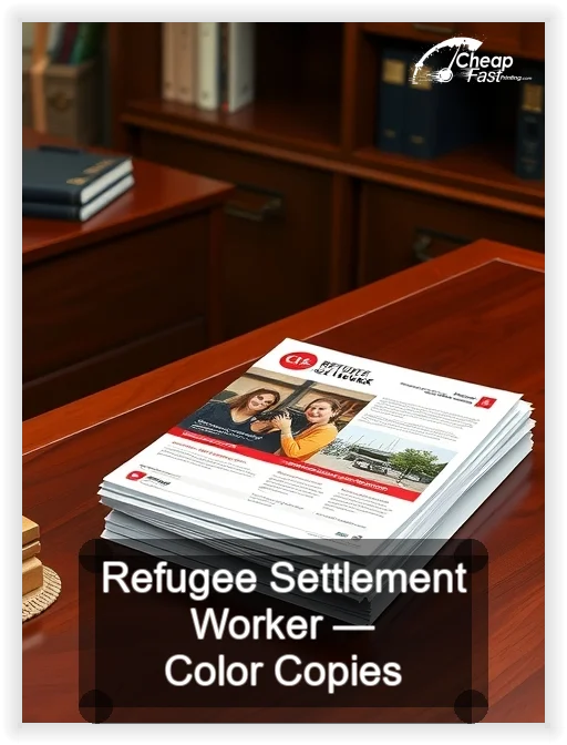 Refugee Settlement Worker business card design sample