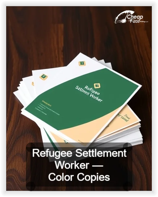 Refugee Settlement Worker business card design sample