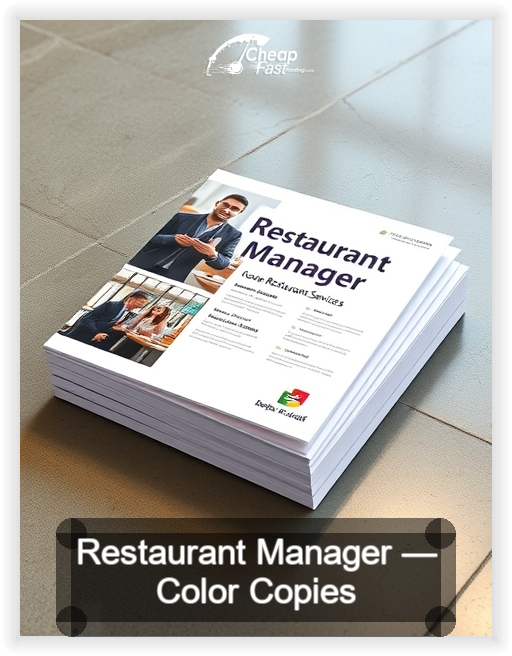 Restaurant Manager business card design sample