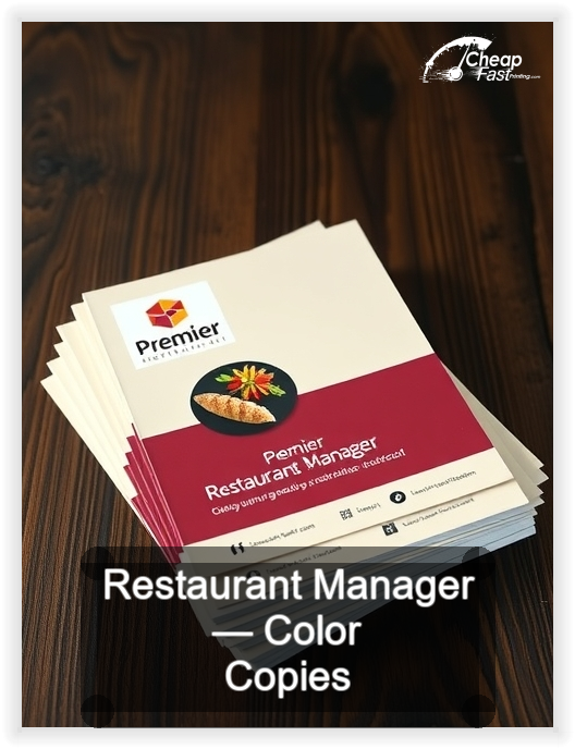 Restaurant Manager business card design sample