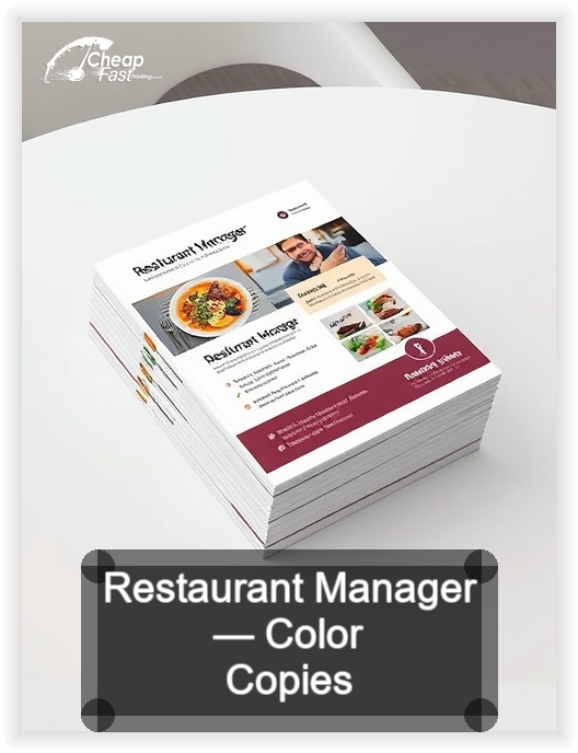 Restaurant Manager business card design sample