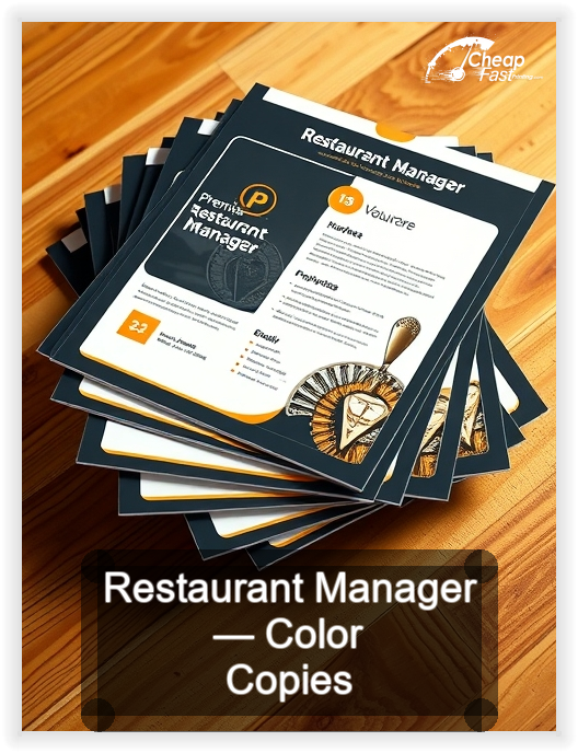 Restaurant Manager business card design sample