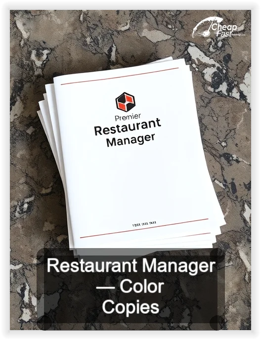 Restaurant Manager business card design sample