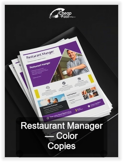 Restaurant Manager business card design sample