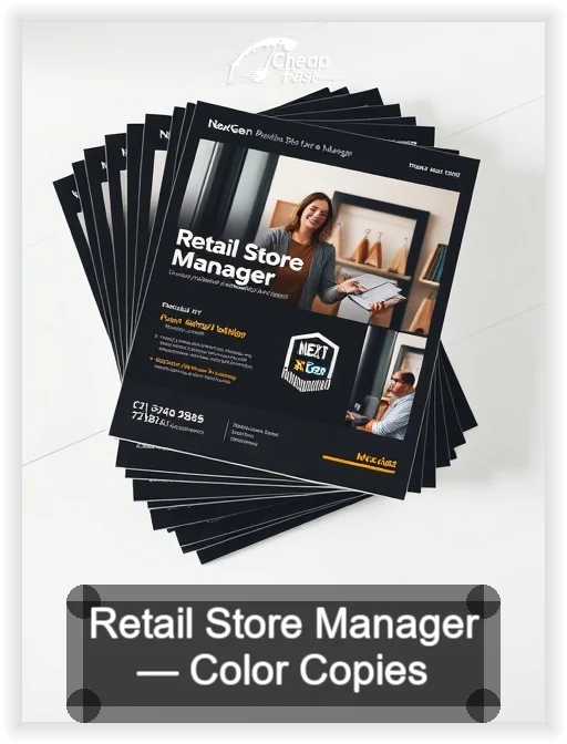 Retail Store Manager business card design sample