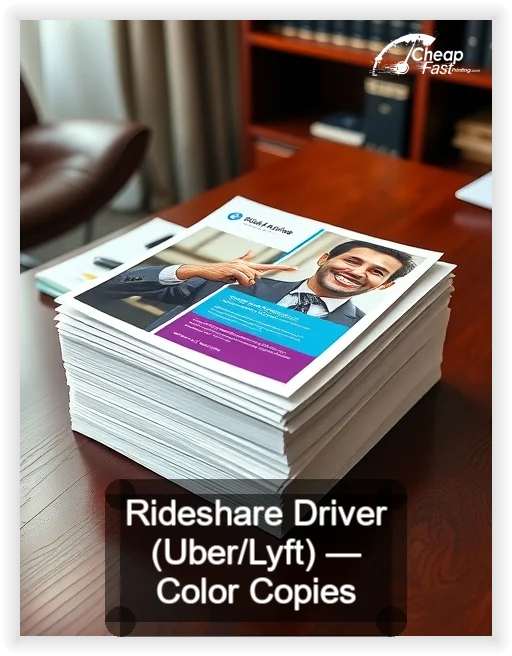 Rideshare Driver Uber Lyft business card design sample