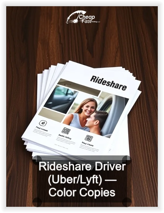 Rideshare Driver Uber Lyft business card design sample