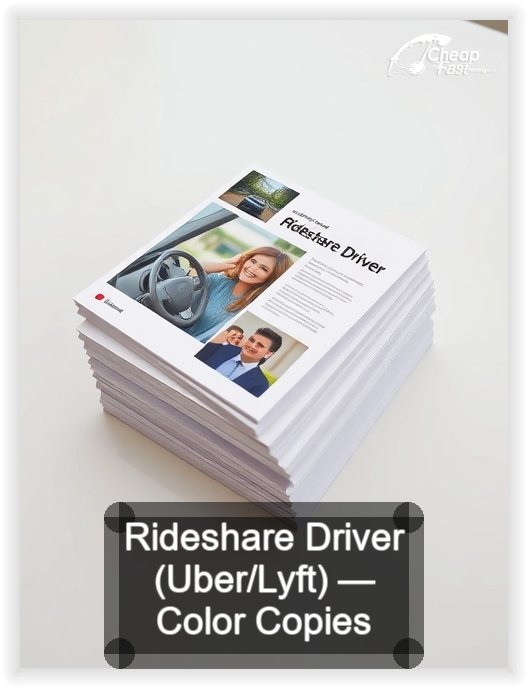 Rideshare Driver Uber Lyft business card design sample