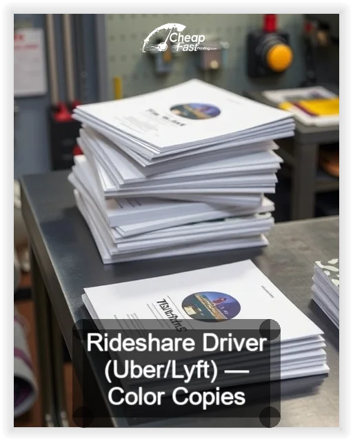Rideshare Driver Uber Lyft business card design sample