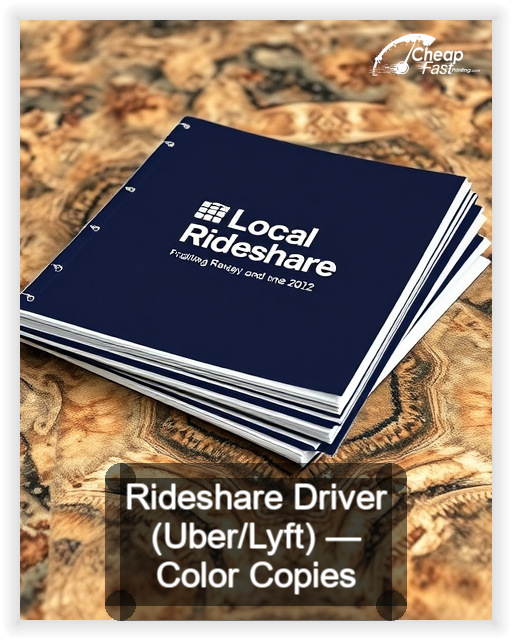 Rideshare Driver Uber Lyft business card design sample