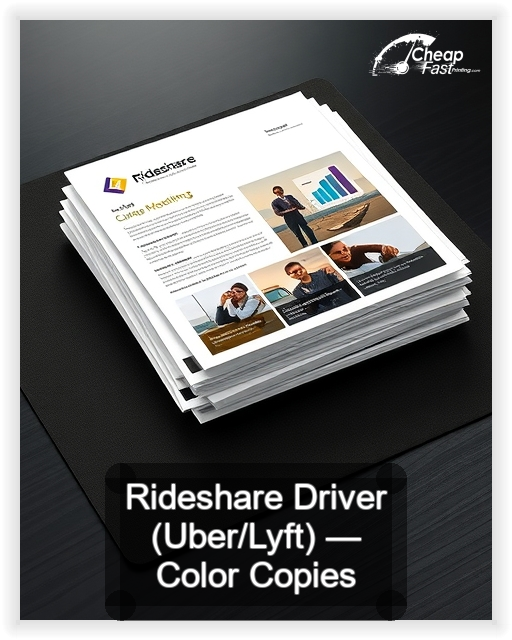 Rideshare Driver Uber Lyft business card design sample