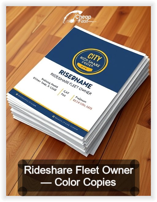 Rideshare Fleet Owner business card design sample