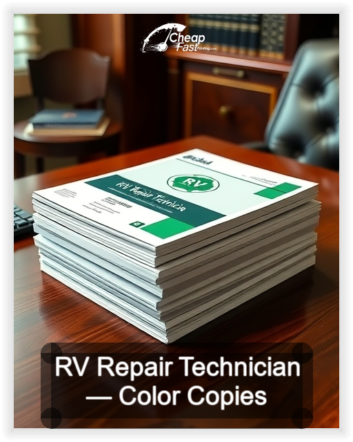 Rv Repair Technician business card design sample