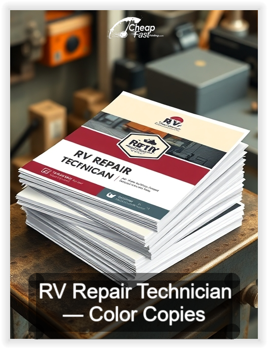 Rv Repair Technician business card design sample