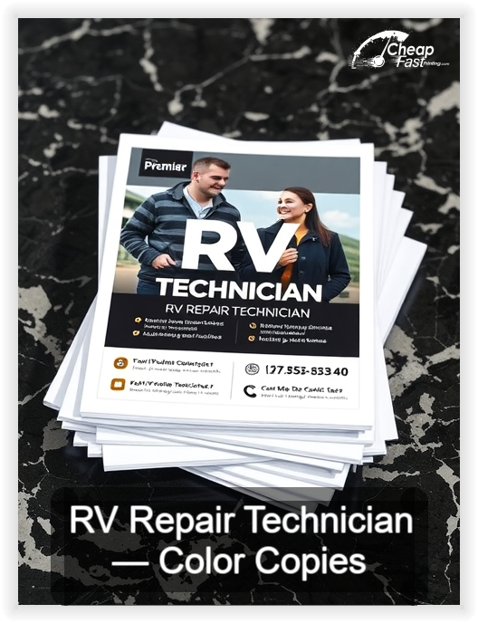Rv Repair Technician business card design sample