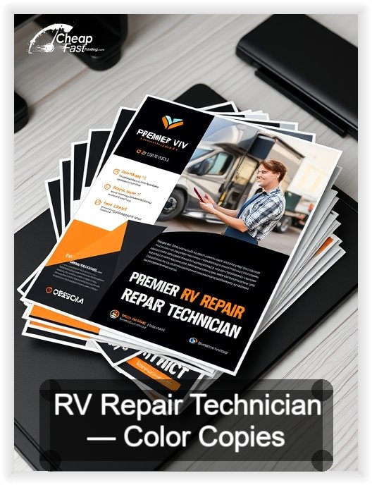Rv Repair Technician business card design sample