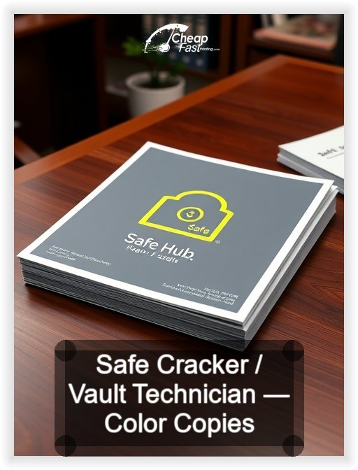Safe Cracker Vault Technician business card design sample