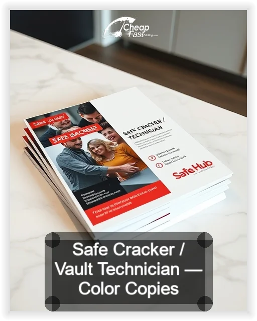 Safe Cracker Vault Technician business card design sample