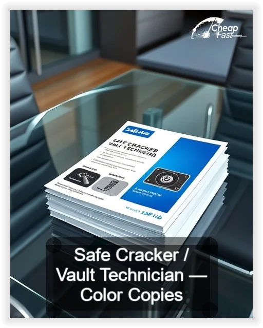 Safe Cracker Vault Technician business card design sample