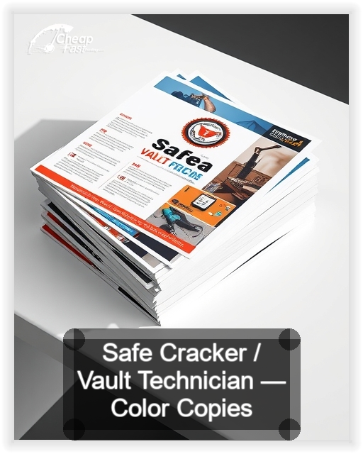 Safe Cracker Vault Technician business card design sample
