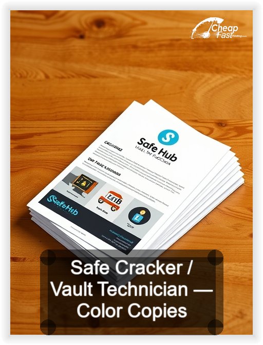 Safe Cracker Vault Technician business card design sample