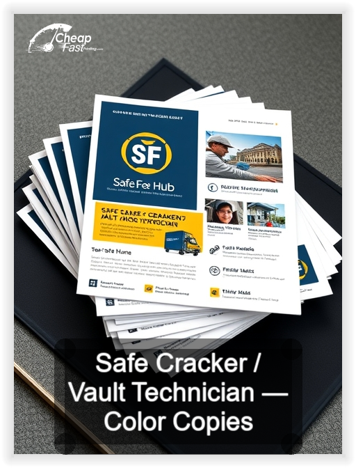 Safe Cracker Vault Technician business card design sample
