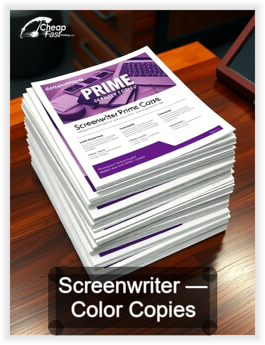 Screenwriter business card design sample