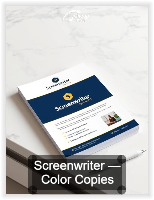 Screenwriter business card design sample