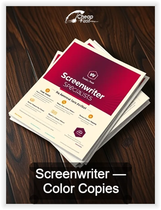 Screenwriter business card design sample
