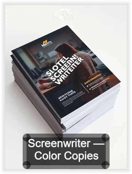Screenwriter business card design sample