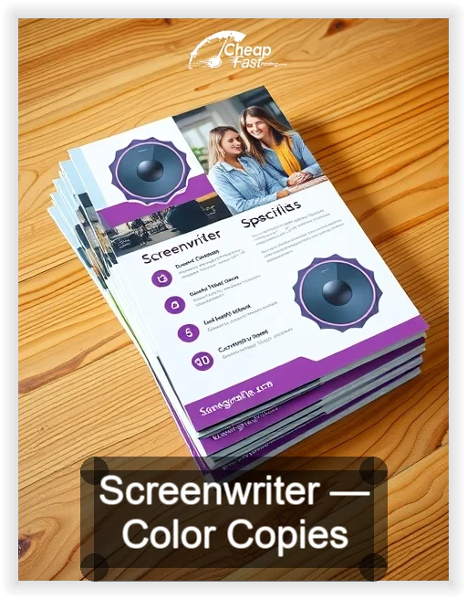 Screenwriter business card design sample