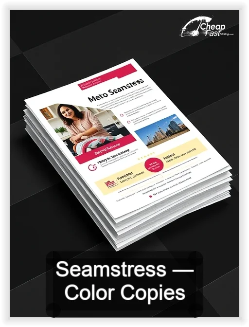 Seamstress business card design sample
