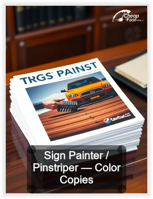 Sign Painter Pinstriper business card design sample