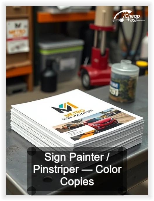 Sign Painter Pinstriper business card design sample